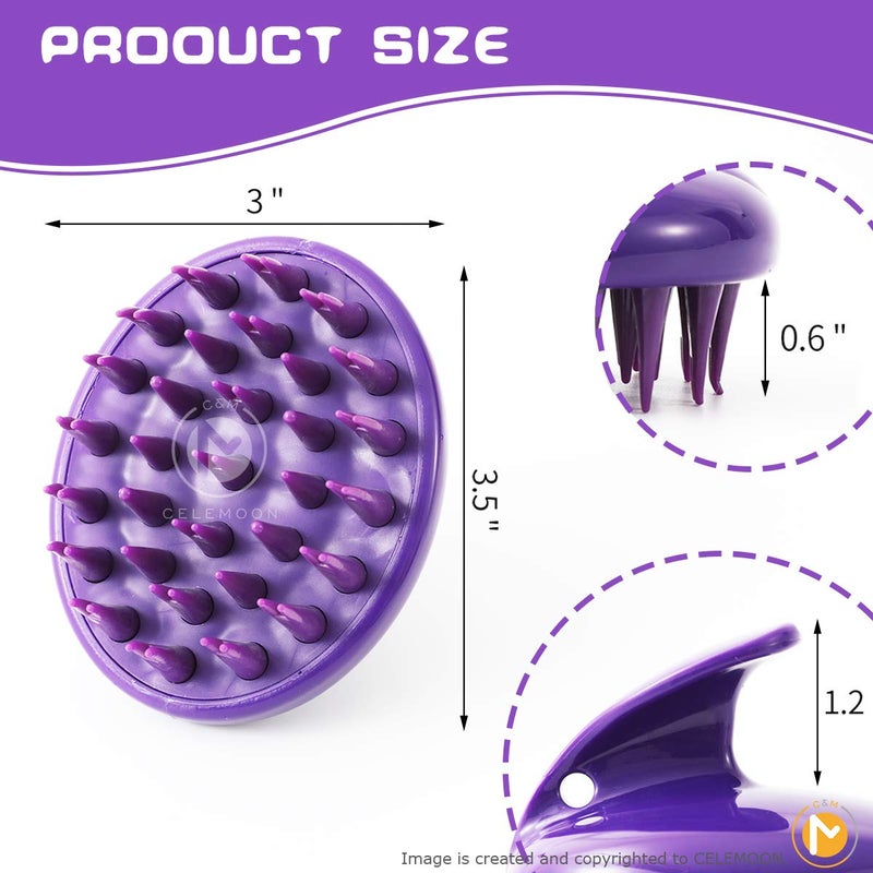 CeleMoon Cat Brush with Soft Rubber Pins, Washable Silicone Pet Brushes for Indoor Cats Grooming Shedding Massage Bath, No Scratching Removes Hair Mats Tangles and Loose Fur for Short to Long Haired - Image 4
