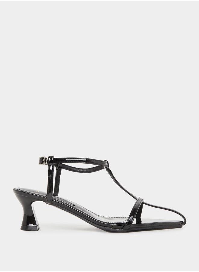Styli Plain Strappy Kitten Heel Sandals  - Image 1