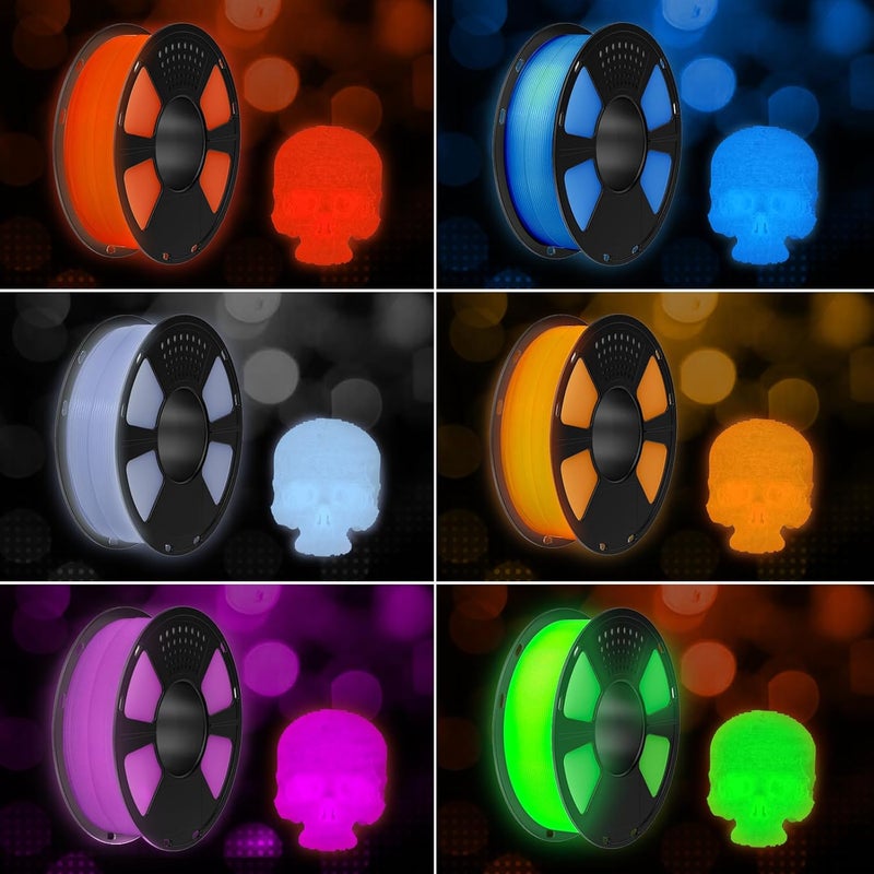 Geeetech Glow in The Dark PLA Orange Red Filament, 3D Printing Luminous Filament 1.75mm, Best with UV Lamps, 1kg Spool (2.2lbs), Dimensional Accuracy +/- 0.02 mm, Fit Most 3D Printers - Image 2