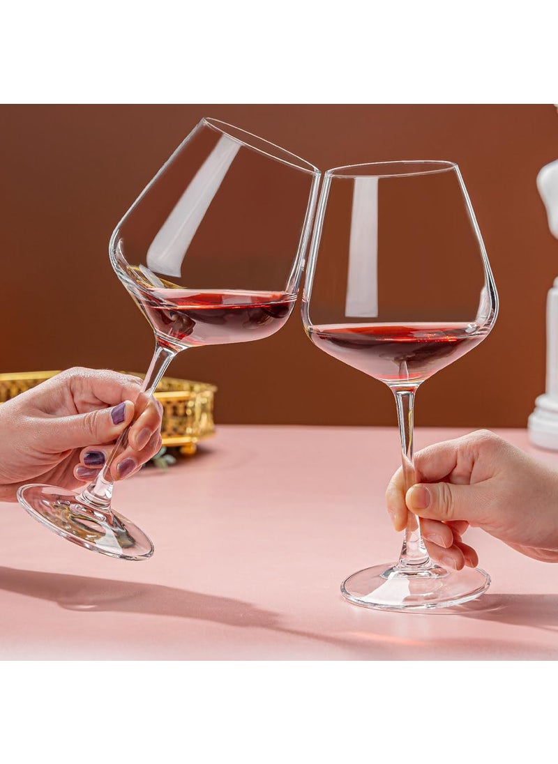 smart serve Smartserve Crystal Wine Goblet Glass Lead Free 440ml Set of 6 Gift Set  - Image 1