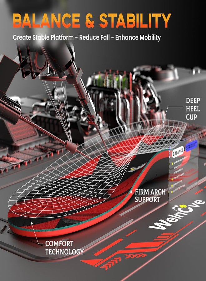 Welnove Carbon Fiber Insoles for Men: Enhance Sport Performance in Running & Jump for Athletes, Plantar Fasciitis Relief Inserts, XXXL, 13.5-14 Women, 12-13 Men - Image 2
