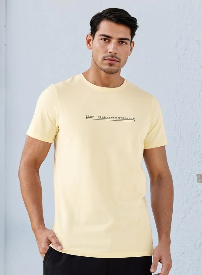 Iconic Iconic Slogan Print Pique T-shirt