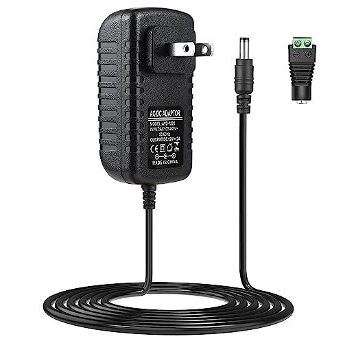 LightingWill 12V Power Supply, 24W Power Adapter, 110V AC to 12V 2A DC Converter, Wall Plug Transformer for 12 V Devices with 5.5/2.1mm DC Connector - Image 1