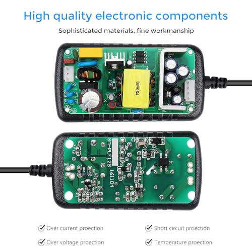 LightingWill 12V Power Supply, 24W Power Adapter, 110V AC to 12V 2A DC Converter, Wall Plug Transformer for 12 V Devices with 5.5/2.1mm DC Connector - Image 5