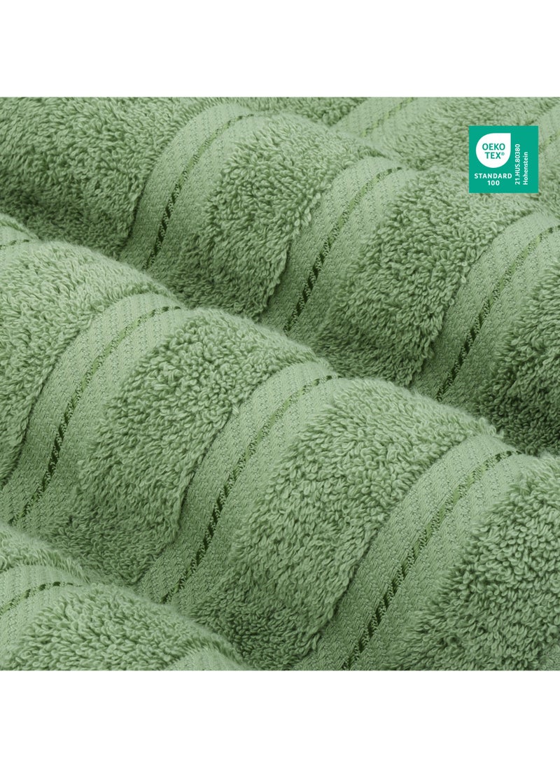 Safi Plus Towel Set Luxury Hotel Quality 600 GSM Genuine Combed Cotton, Super Soft & Absorbent Family Bath Towels 6 Piece Set -  2 Bath Towels, 2 Hand Towels, 2 Washcloths - Sage Green  - Image 3