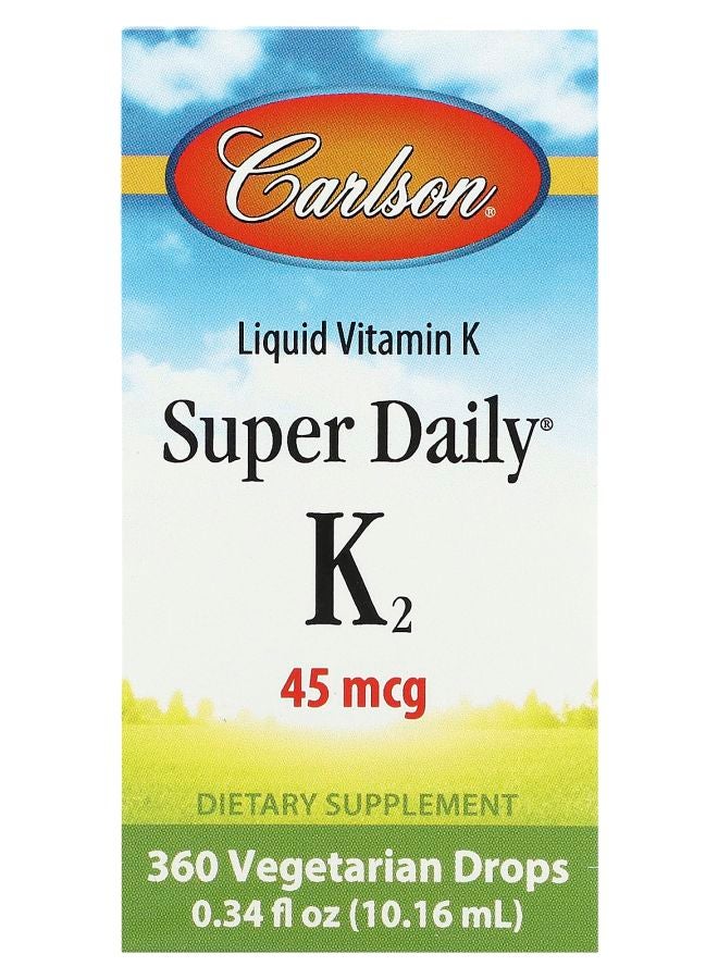 Carlson فيتامين ك السائل سوبر ديلي ك2 45 ميكروغرام 0.34 أونصة سائلة (10.16 مل)