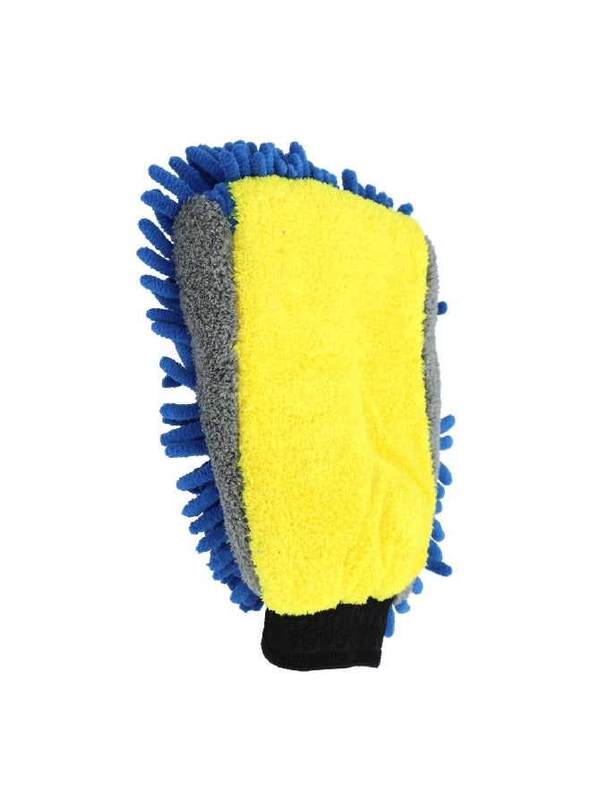 MA-FRA Double Face Premium Car Wash Mitt Blue and Yellow  - Image 4