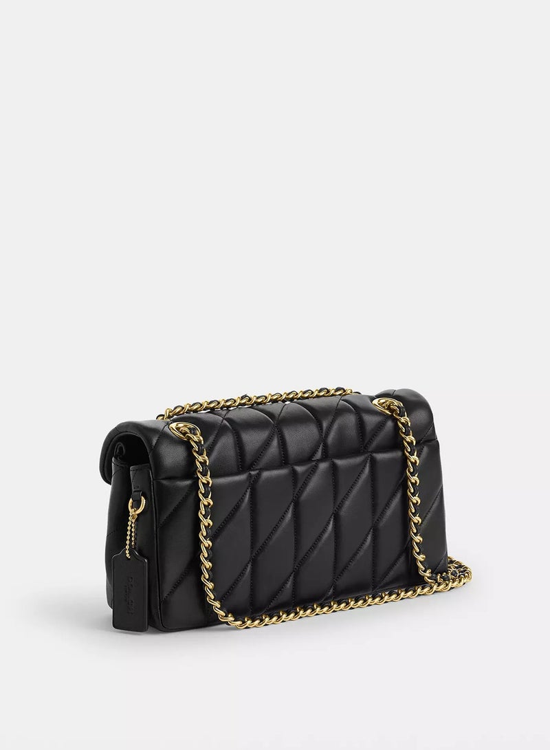 coachoutlet Coach Tabby Shoulder Bag 26 With Pillow Quilting, Women's Shoulder Bag, Women's Tote Bag, Women's Hand Bag,Women's Cross Body Bag, Women's Wallet, Women's Travel Bag, Black-Gold-26cm - Image 2