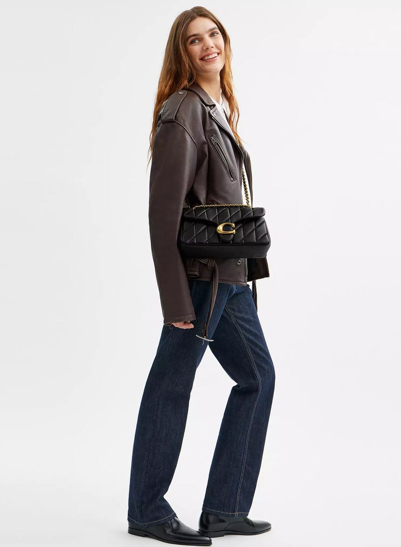 coachoutlet Coach Tabby Shoulder Bag 26 With Pillow Quilting, Women's Shoulder Bag, Women's Tote Bag, Women's Hand Bag,Women's Cross Body Bag, Women's Wallet, Women's Travel Bag, Black-Gold-26cm - Image 5