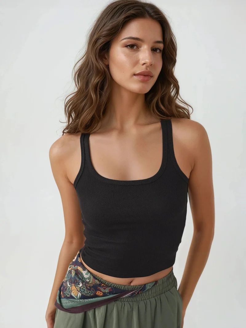 Busem BUSEM Fitted U Collar Knitted Tank Top