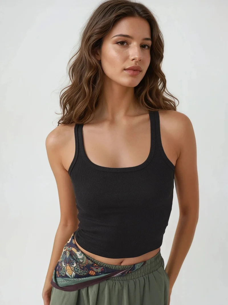 Busem BUSEM Fitted U Collar Knitted Tank Top