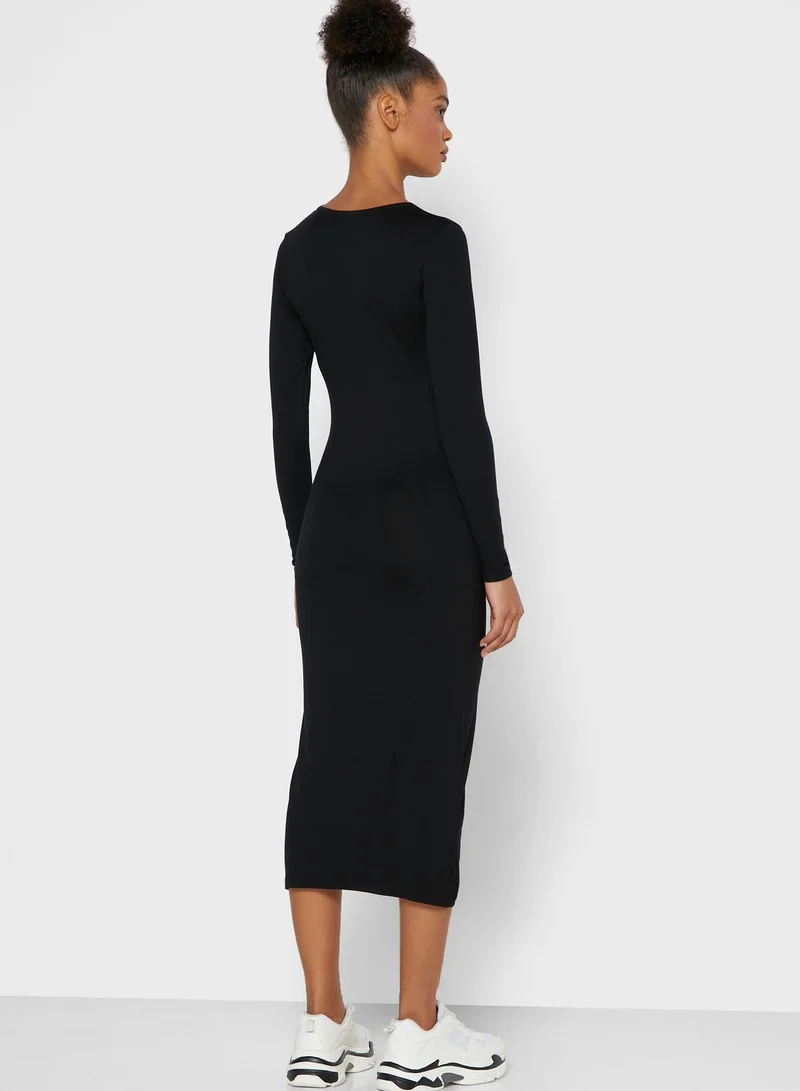 Ginger Basics Long Sleeve Bodycon Midi Dress
