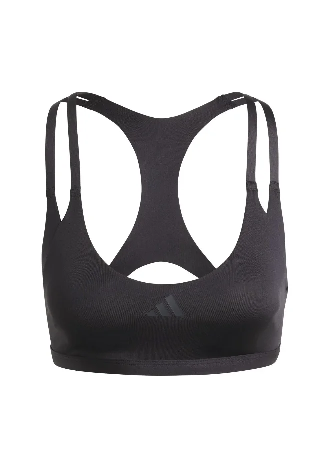 Adidas Adidas Aerim Ls Strngt Black Workout Bra - Light Support Bra For Women