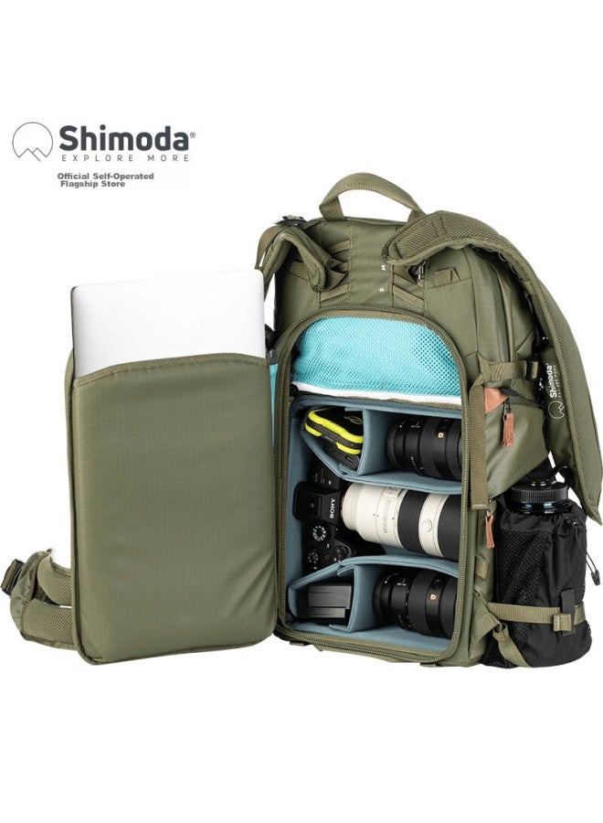 Shimoda Photography Bag, American Tenmu Ta Waterproof Outdoor Camera Bag, Large Capacity Professional Backpack System Design E30v2, Army Green Medium Size, Mirrorless Camera Inner Liner Set 520-157 - Image 3