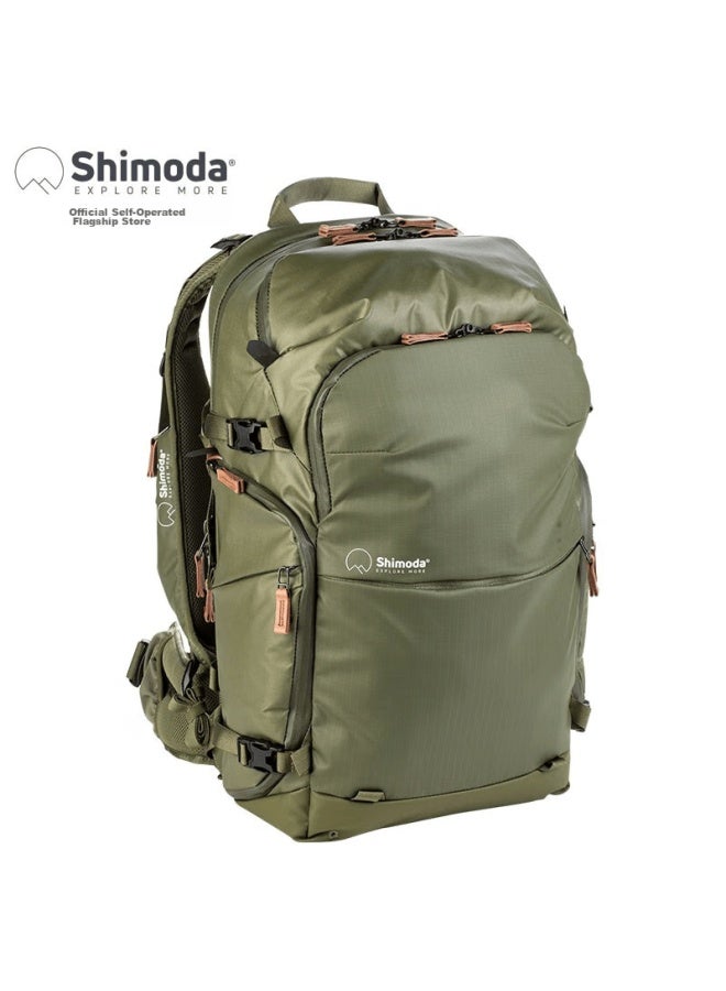 Shimoda Photography Bag, American Tenmu Ta Waterproof Outdoor Camera Bag, Large Capacity Professional Backpack System Design E30v2, Army Green Medium Size, Mirrorless Camera Inner Liner Set 520-157 - Image 1