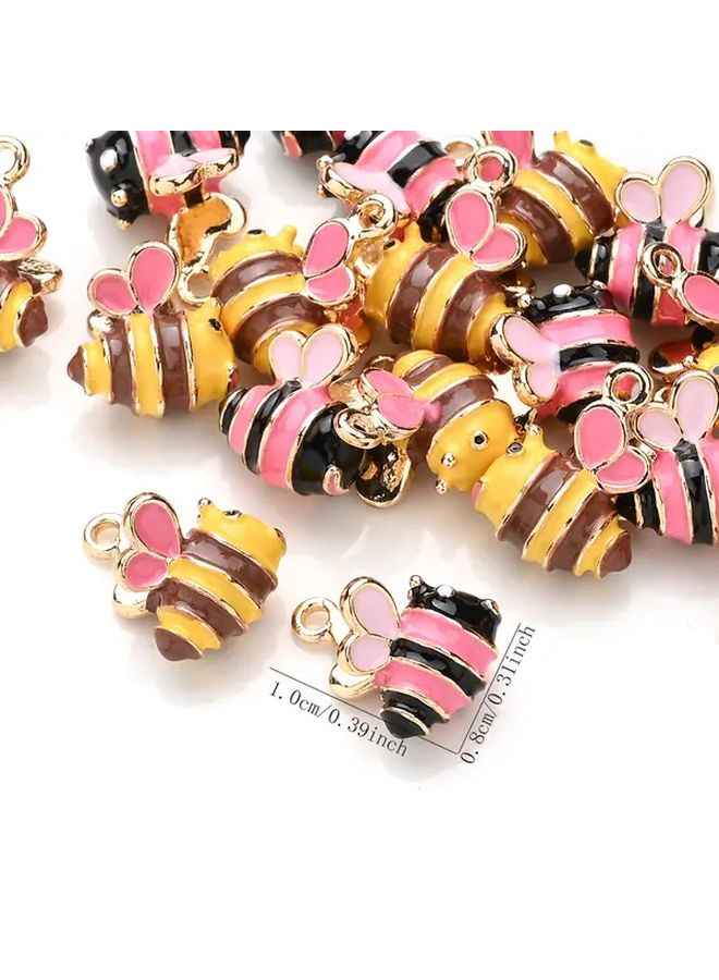 Mixed Color Cute Bee Charms For DIY Jewelry Making Keychains And Bag Charms - Image 4