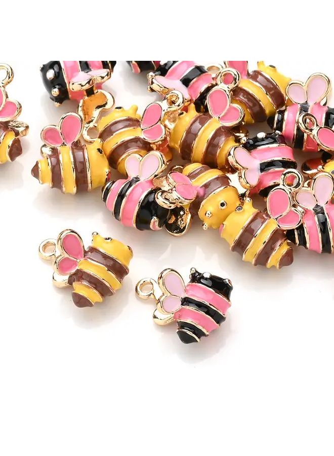 Mixed Color Cute Bee Charms For DIY Jewelry Making Keychains And Bag Charms - Image 1