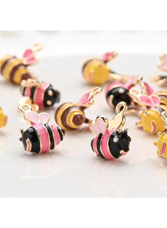 Mixed Color Cute Bee Charms For DIY Jewelry Making Keychains And Bag Charms - Image 2