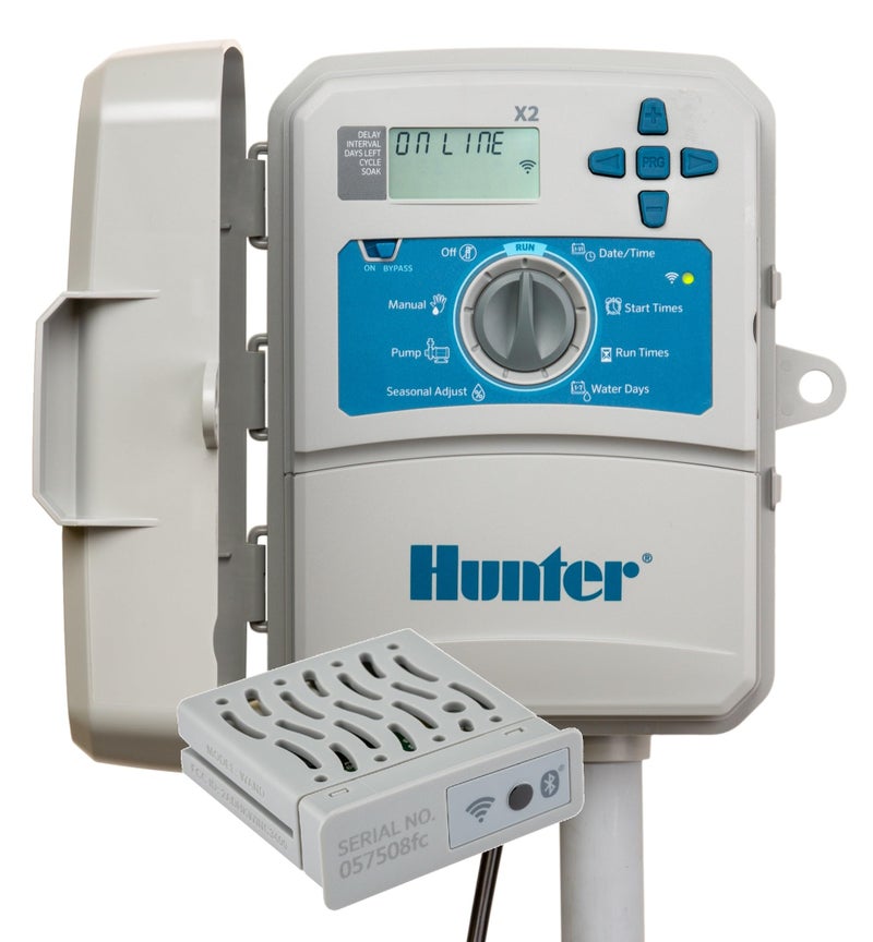SPW Hunter Hydrawise X2-400 4 Station Hydrawise Controller Bundeled with Wand WiFi Module X2 4 Zone Outdoor or Indoor Smart Internet X2400 Irrigation Timer - Image 1