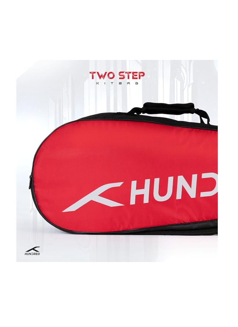 HUNDRED - Two Step Badminton and Tennis Racquet Kit Bag |Size: Medium/6in1) | Material: Polyester | Multiple Compartment with Side Pouch | Easy-Carry Handle | Padded Back Straps | Front Zipper Pocket - Image 1