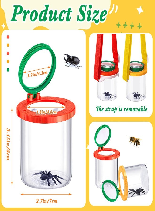 Sonwyoung 2 Pieces Magnifying Insect Box Bug Viewer with Magnifier Bug Cage Insect Bug Jar Critter Insect Container with Adjustable Straps for Science Nature Exploration Tool Specimen Viewer for Kids - Image 2