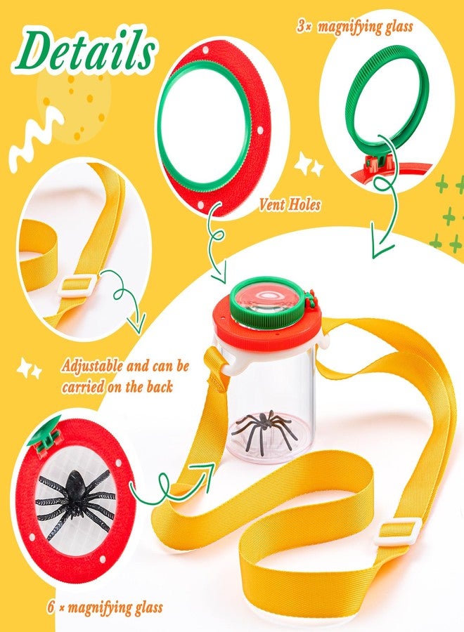 Sonwyoung 2 Pieces Magnifying Insect Box Bug Viewer with Magnifier Bug Cage Insect Bug Jar Critter Insect Container with Adjustable Straps for Science Nature Exploration Tool Specimen Viewer for Kids - Image 3