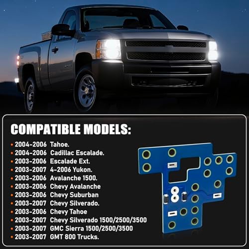 IHOUMEX 6 high Mod Simultaneously Turn On Low Beam High Beam Fog Lights for 2003-2007 Chevy Silverado GMC Sierra 1500/2500/3500 Classic Front Light Module - Image 2