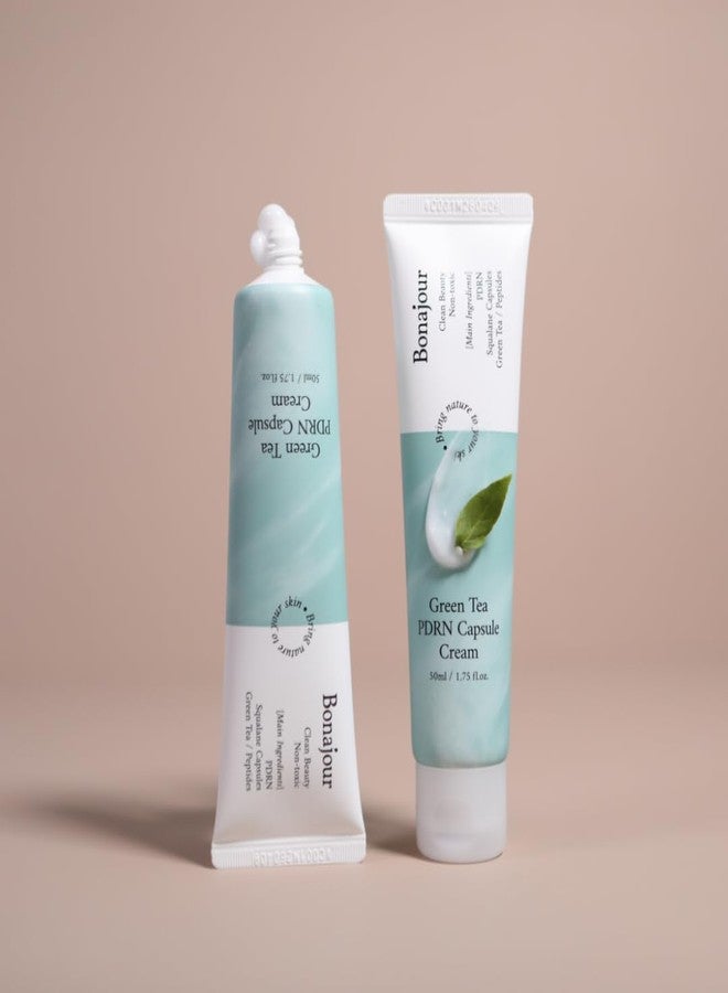 BONAJOUR] Green Tea PDRN Capsule Cream – 100H Hydration Clinically Tested, Radiance Boosting Moisturizer with Squalane Capsules & 11 Hyaluronic Acids for Dry Skin - Image 3