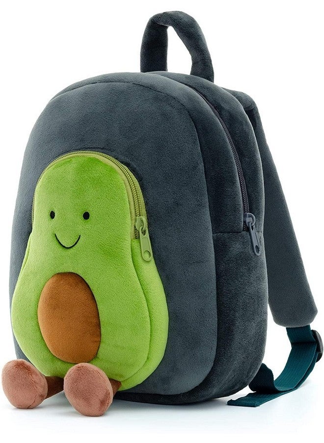 Frantic حقيبة ظهر صغيرة لطيفة للأطفال بقطعتين على شكل أفوكادو للرضع/المدرسة/النزهات/السفر للبنات والأولاد من عمر 1-5 سنوات (أفوكادو_رمادي_2024_A) - Image 2