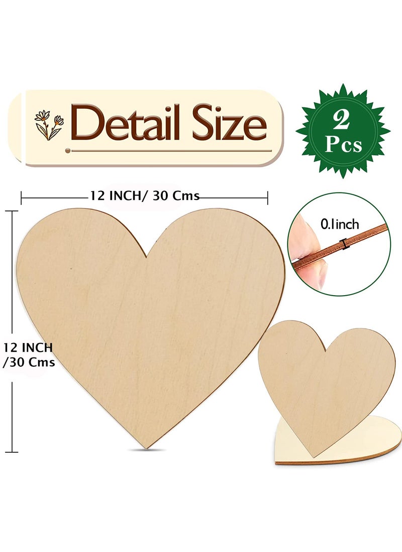 Eduway Eduway A2 Heart MDF Board Wood Sheet for Craft Art 12x12 Inch 4mm Thick Pack of 2 Premium Pine Cardboard for Artists Art and Craft Students Hard Cutout in Small and Large Sizes 30x30 cms  - Image 2