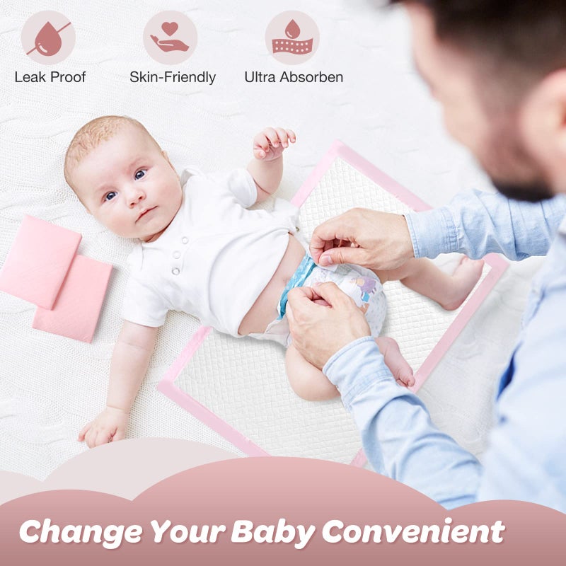 Buyockss Disposable Changing Pad Liners Pack of 100 Baby Incontinence Changing Pads Diaper UnderPads Ultra Soft Super Absorbent Waterproof Mat 13 x18 in - Image 5
