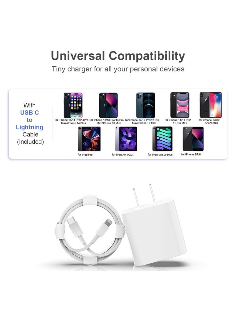 Generic - [MFi Certified] 3 Pack for i Phone 14 13 Fast Charger, 20W PD USB C Wall Charger Adapter with 3 Pack 6FT Type C to Lightning Cable Compatible for iPhone 14/13 Pro/13/12/12 Mini/12 Pro Max/11 Pro Max - Image 1