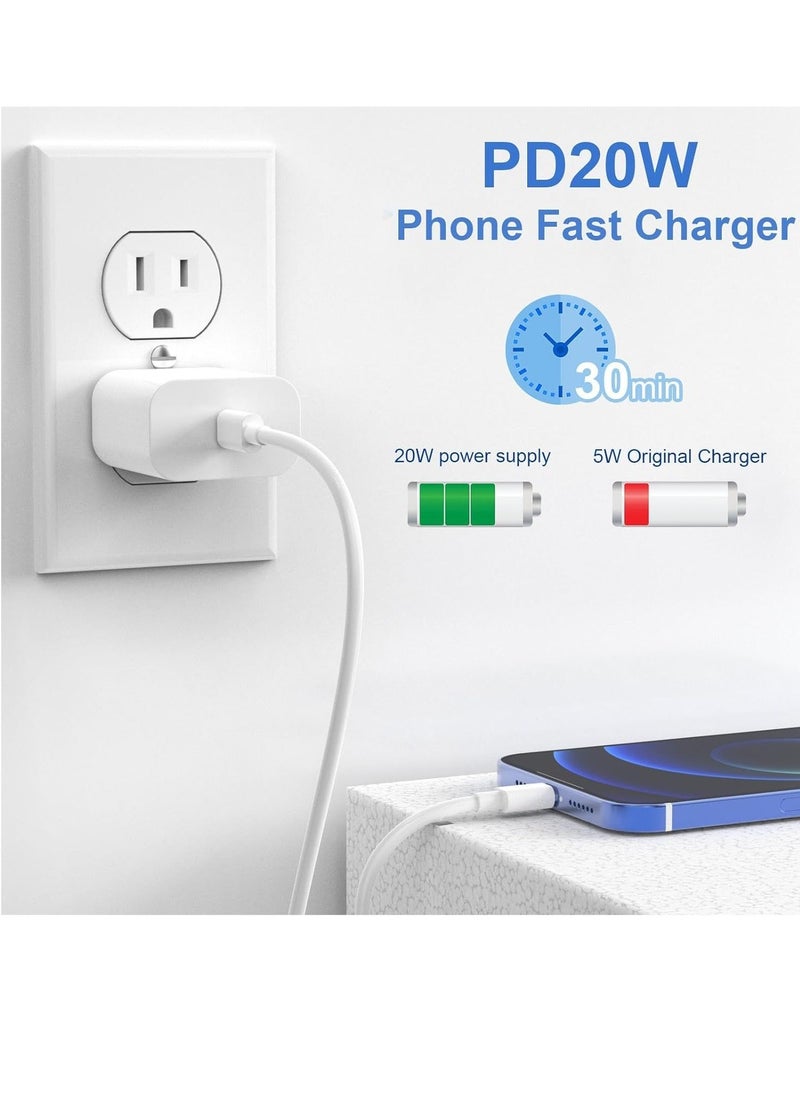 Generic - [MFi Certified] 3 Pack for i Phone 14 13 Fast Charger, 20W PD USB C Wall Charger Adapter with 3 Pack 6FT Type C to Lightning Cable Compatible for iPhone 14/13 Pro/13/12/12 Mini/12 Pro Max/11 Pro Max - Image 1