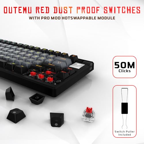 EvoFox Ronin Wired Mechanical Gaming Keyboard, 9 Layer Structure, Gasket Mount, 2 Layer Sound Dampening, Red Switches, Hot Swappable, Per-Key RGB, nKey Rollover, Volume Knob, Windows Software-Black - Image 3