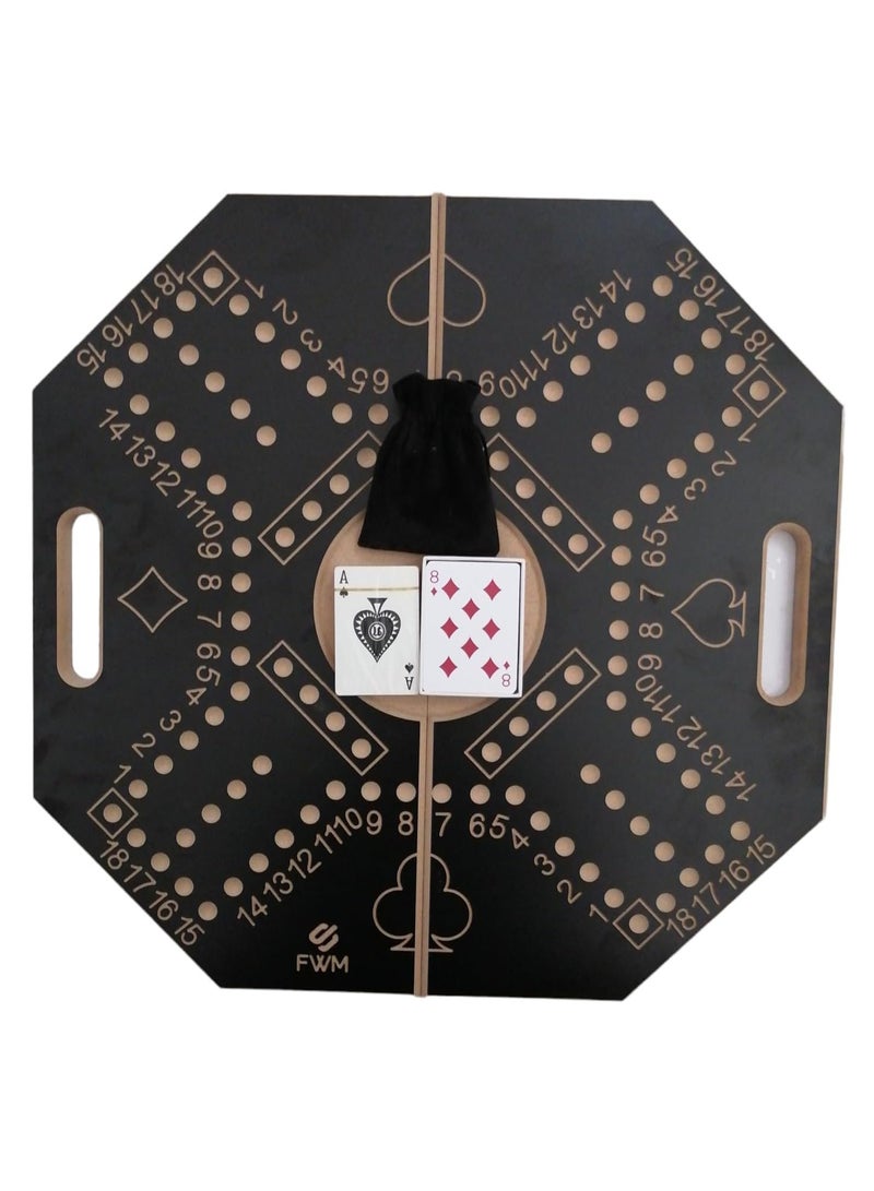FWM Numbered Jackaroo for 4 players BOARD Foldable GAME Strategic Planning Fine Black Wood 2 type play card Best Quality plastic play card 57 * 57 * 2cm... - Image 1