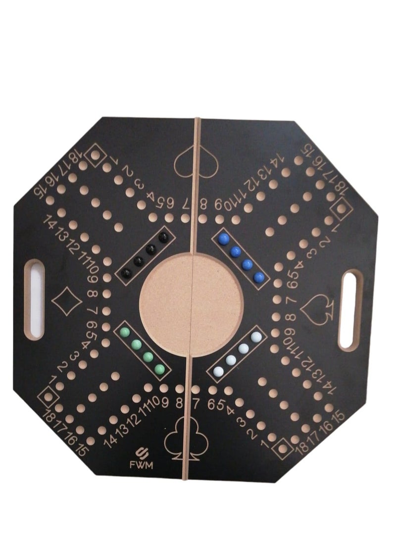 FWM Numbered Jackaroo for 4 players BOARD Foldable GAME Strategic Planning Fine Black Wood 2 type play card Best Quality plastic play card 57 * 57 * 2cm... - Image 2