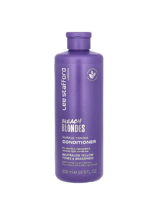 Lee Stafford, Bleach Blondes, Purple Toning Conditioner, For Bleached, Highlighted & Naturally Light Blonde Hair, 16.9 fl oz (500 ml) - Image 1