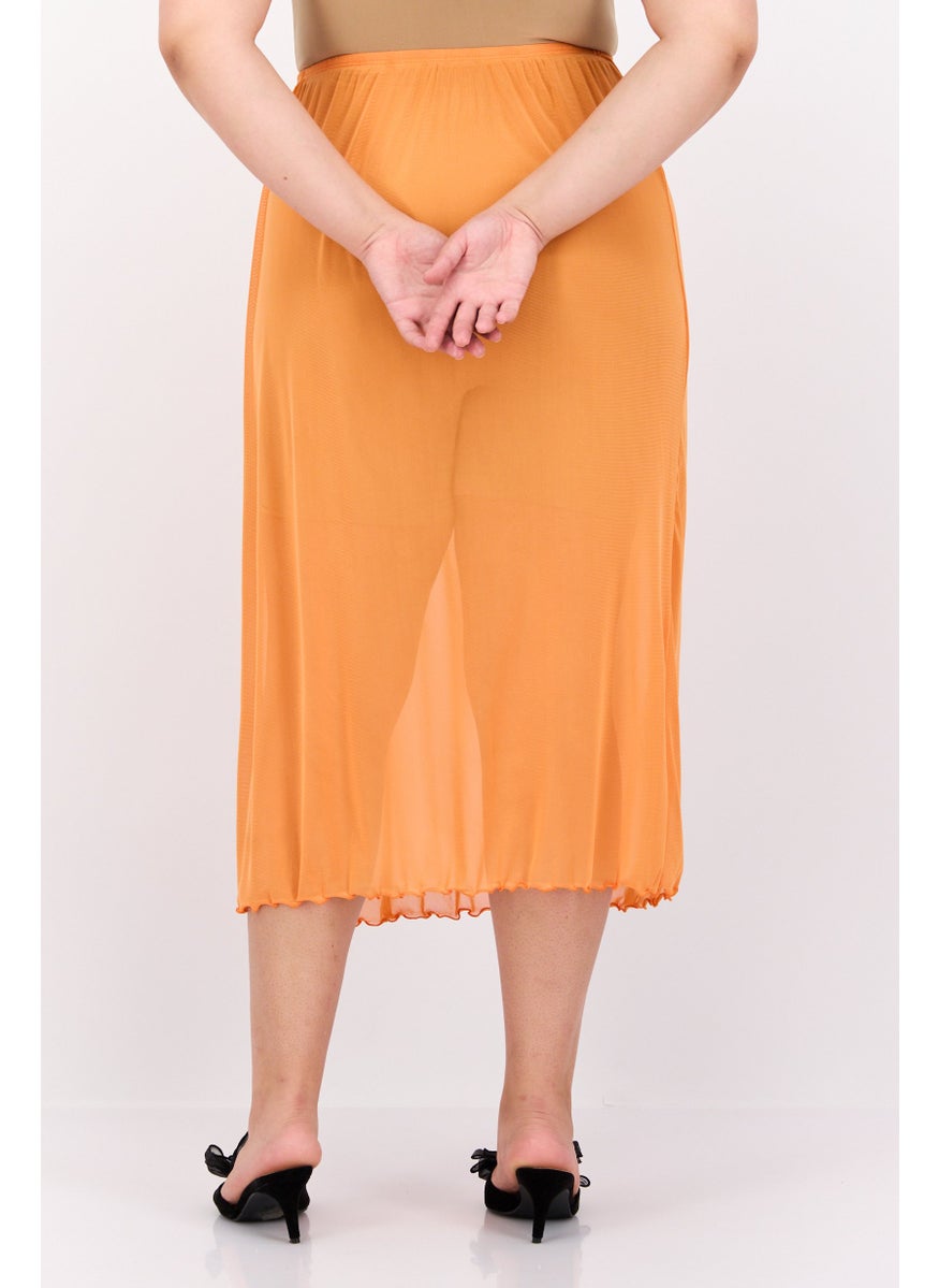 Women Plus Size Solid Midi Skirt, Orange - pzsku/ZADCDBF7F1DDD58B9AFECZ/45/_/1727187937/20845064-8f5c-4c7f-a6b5-782f95912db3