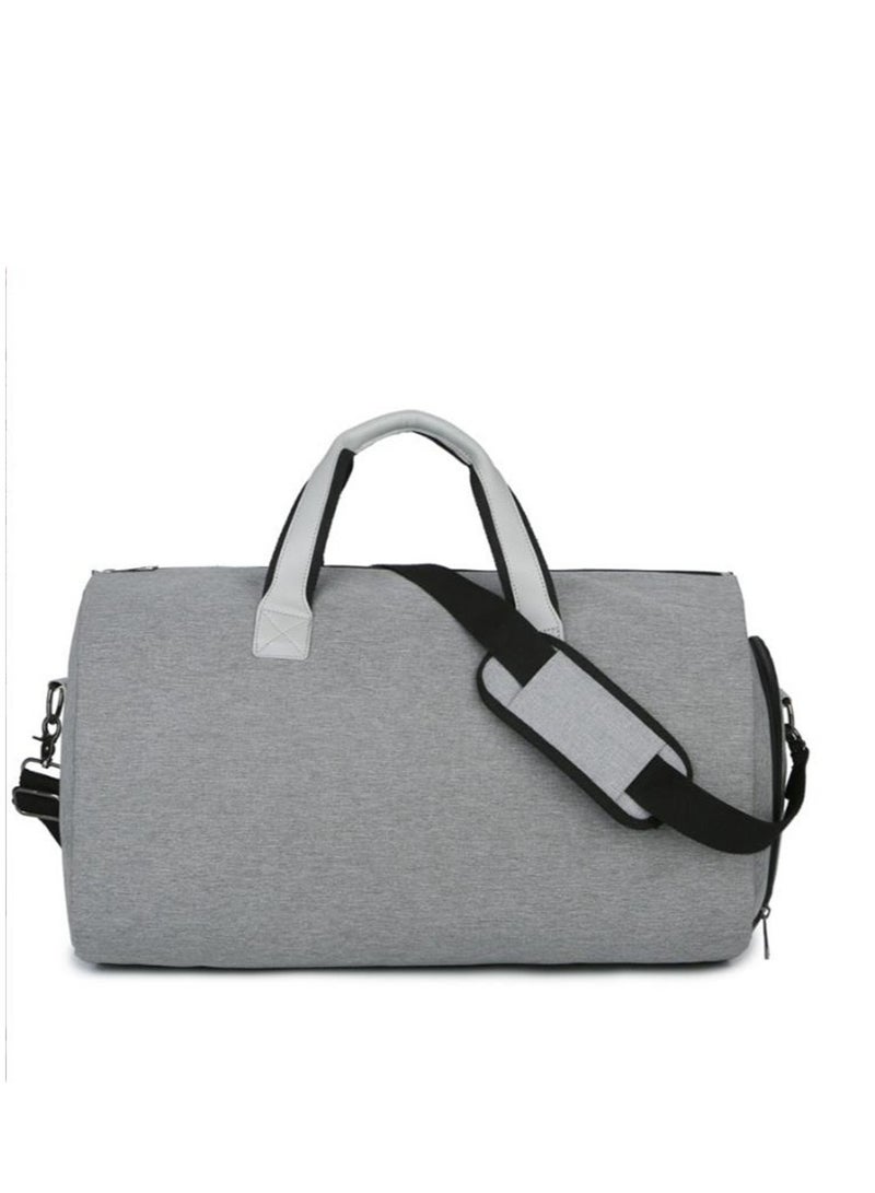 Golden Garment Bags, Convertible Garment Bag with Shoulder Strap, Shoes Compartment, Carry on Travel Suit Bags, 2 in 1 Garment Duffle Bag for Men Women Weekender Bag (Grey) - Image 1
