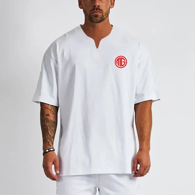 Fitness loose plus size short sleeve moisture wicking basketball training breathable half sleeve casual workout clothes sports V-neck T-shirt - Image 3