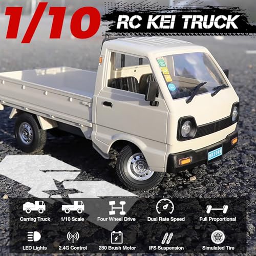 ARRIS WPL D14 RC Drift Car 1/10 4WD Off Road Truck 2.4 GHz Remote Control 4x4 Mini RC Kei Truck with 280 Motor, Proportional Throttle & Steering, Hobby Grade Vehicle RTR for Adults - Image 2