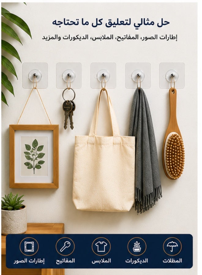 30-Piece Invisible Drill-Free Picture Hanger Set – Heavy-Duty Transparent Adhesive Wall Hooks for Picture Frames, Decorations, Keys & More, Holds Up to 5 kg - Image 2