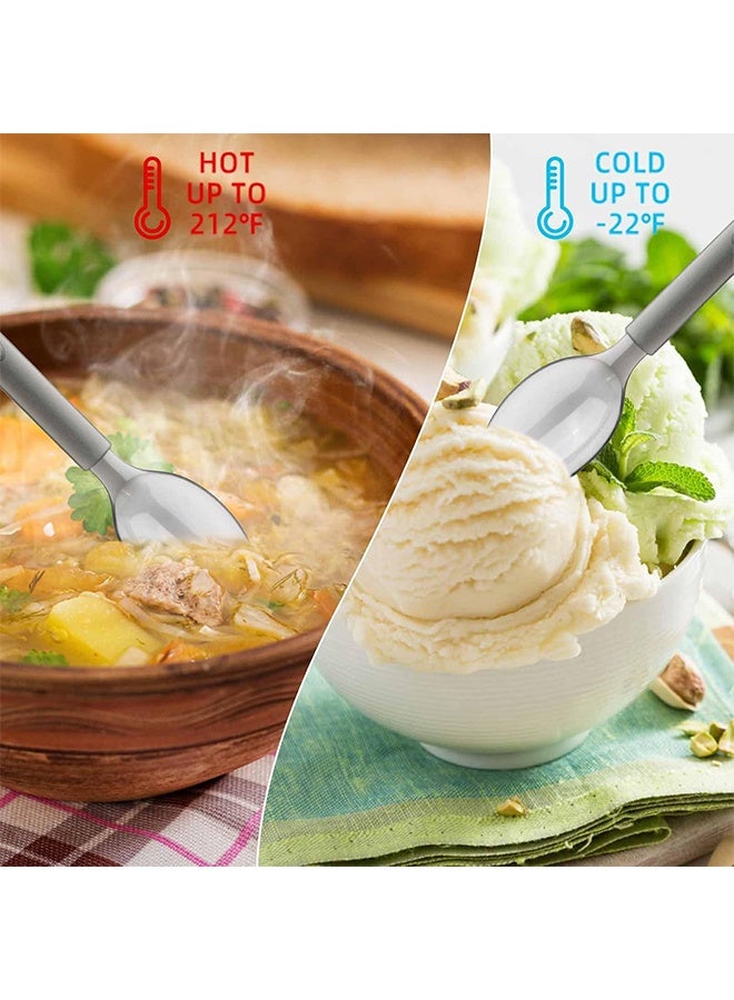 اتش اس 100 قطعة ملاعق بلاستيكية للاستعمال لمرة واحدة، ملاعق بلاستيكية مقاس 6.6"x1.3"، ملاعق قوية، أدوات مائدة بلاستيكية للاستعمال لمرة واحدة، مجموعة أدوات مائدة لحفلات، أفراح، أعياد الميلاد، العطلات، تجمعات عائلية، ملاعق للحلوى مثل الشوكولاتة، القهوة، أو الآيس كريم للحفلات - Image 4