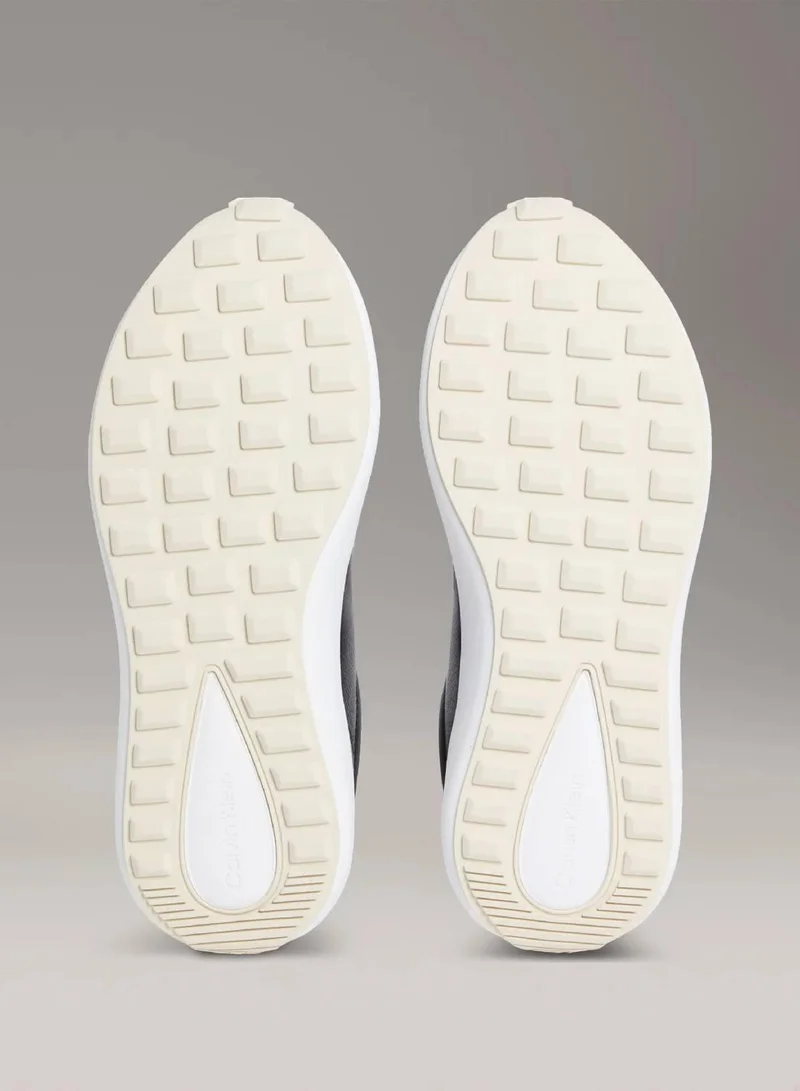 Calvin Klein Jeans Ck Black/Pistacchio/White Jade Leather Runner Trainers for Men | Best Price UAE
