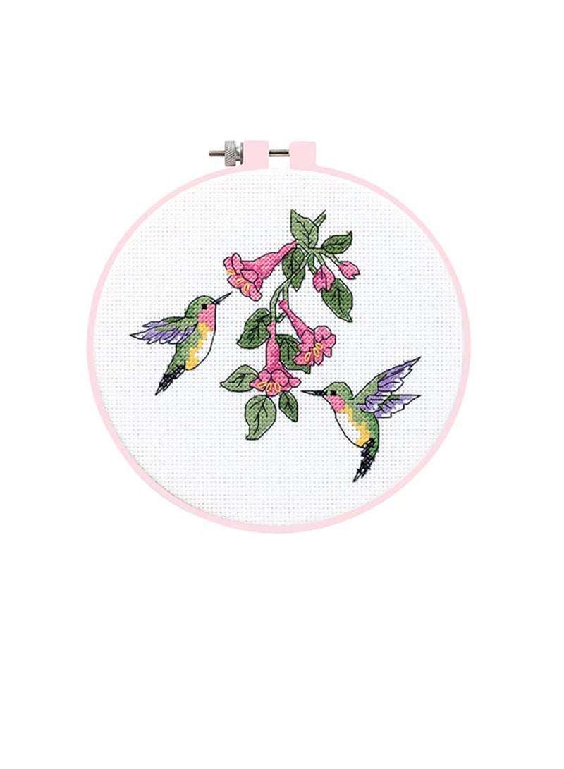 Hummingbird Duo Counted Cross Stitch Kit 6in Round - Image 3