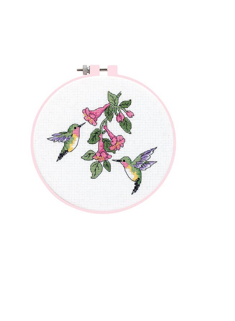 Hummingbird Duo Counted Cross Stitch Kit 6in Round - Image 2