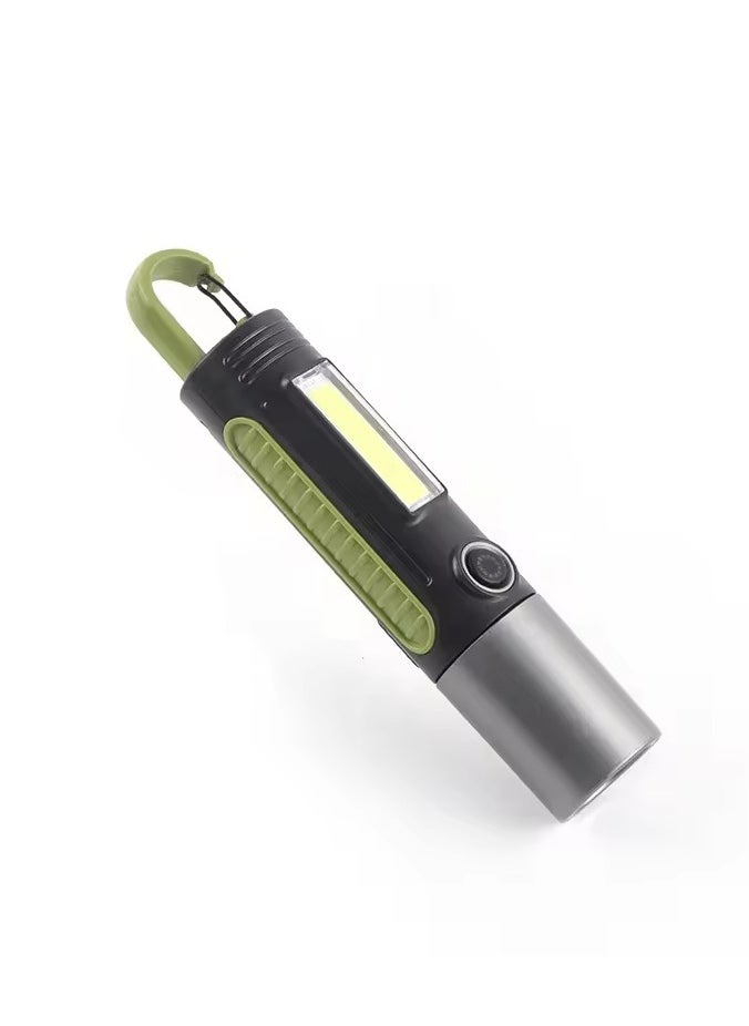 Generic - Multifunctional Flashlight, Zoom able Waterproof Flashlight, Side COB Light, Portable Lamp with 4 Modes Light and Hook for Outdoor Home Emergency - Image 1