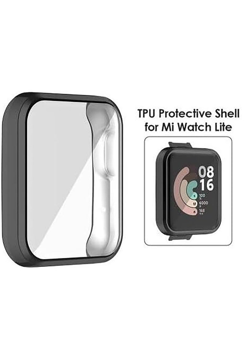 Case Compatible with Xiaomi Redmi Watch Lite, Soft TPU All Around Screen Protector Case Cover (Black)