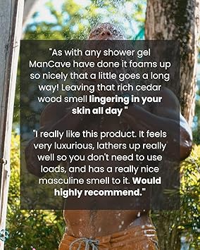 ManCave جل استحمام مان كايف من خشب الأرز للرجال برائحة خشبية منعشة مع الكافور وإبرة الصنوبر خالي من الكبريتات والبارابين طبيعي نباتي خالي من القسوة 200 مل - Image 5