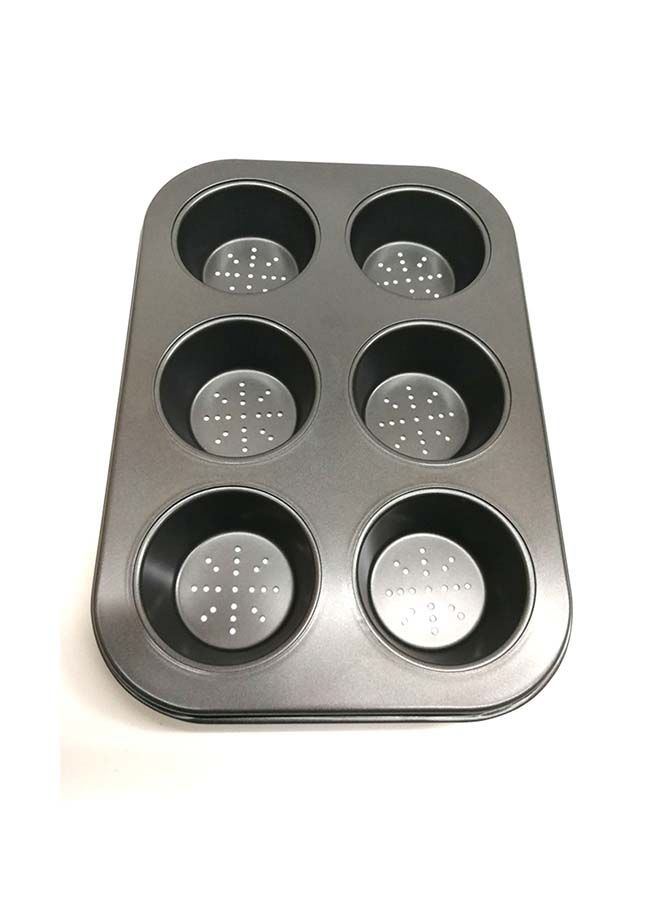 NIBEMINENT 6-Cup Mini Muffin Cake Baking Mould Holes Black 25cm - Image 1